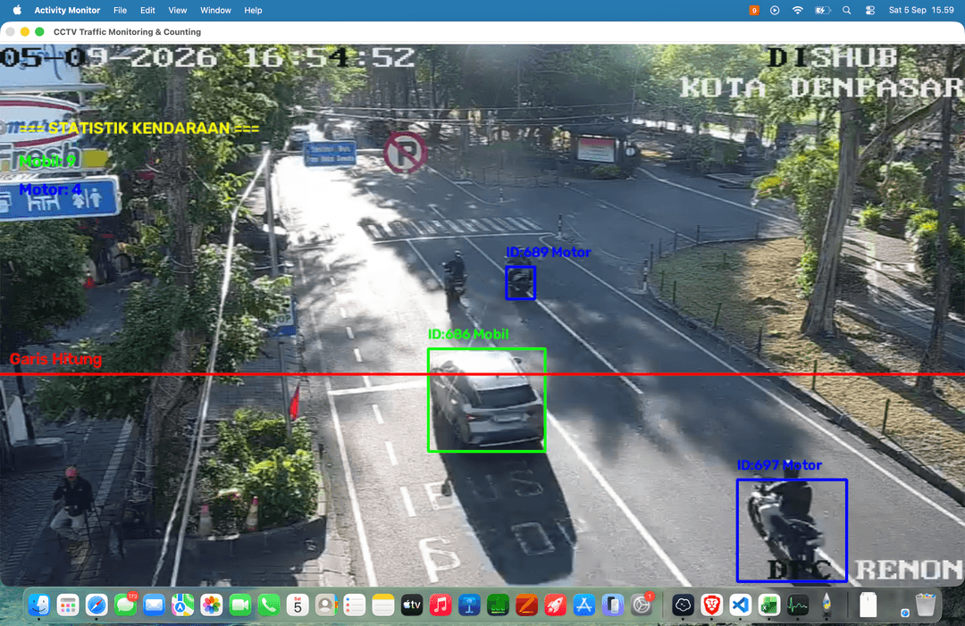 Sistem AI Klasifikasi dan Penghitungan Kendaraan Berbasis Computer Vision